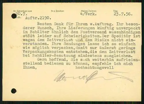 7x Karte - Hauschild Gummiwaren Leipzig 1956 - versendet an Firmen SN - ST - DDR