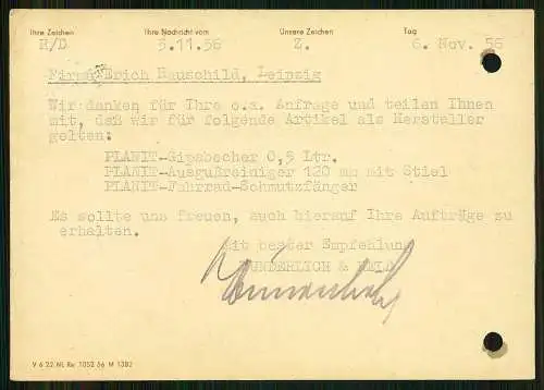 7x Karte - Hauschild Gummiwaren Leipzig 1956 - versendet an Firmen SN - ST - DDR