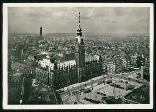 4x Foto AK - Hamburg - Adolf Hitler Platz - am Rathaus und andere - 1939
