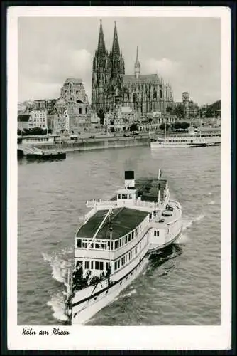 Echt Foto AK - Rheindampfer in Köln Düsseldorfer Rheindampfschiffahrt - um 1940