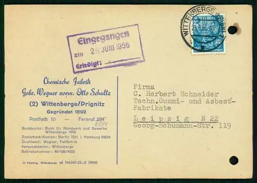 7x Karte - Hauschild Gummiwaren Leipzig 1956 - versendet an Firmen SN - ST - DDR