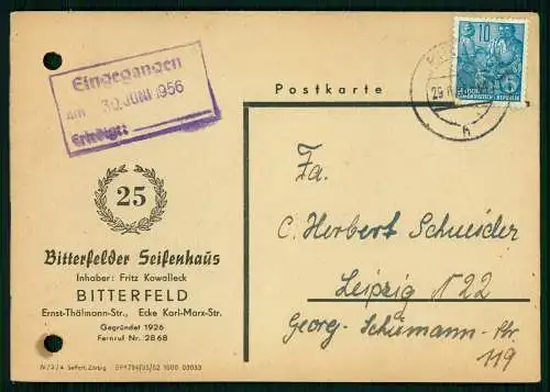 7x Karte - Hauschild Gummiwaren Leipzig 1956 - versendet an Firmen SN - ST - DDR