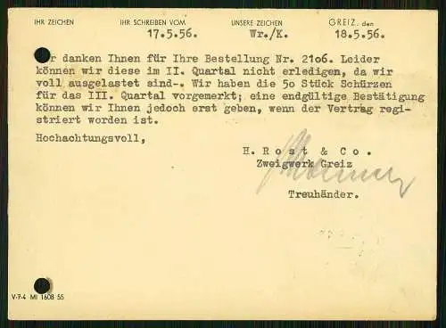 7x Karte - Hauschild Gummiwaren Leipzig 1956 - versendet an Firmen SN - ST - DDR