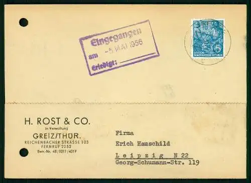 7x Karte - Hauschild Gummiwaren Leipzig 1956 - versendet an Firmen SN - ST - DDR