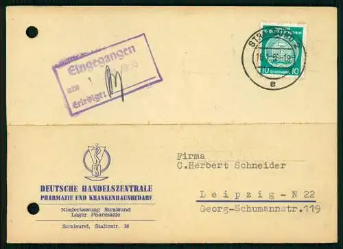 7x Karte - Hauschild Gummiwaren Leipzig 1956 - versendet an Firmen SN - ST - DDR