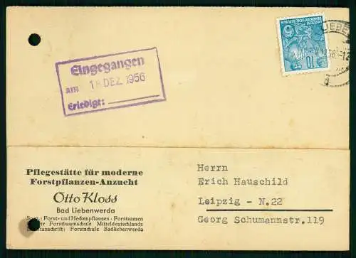 7x Karte - Hauschild Gummiwaren Leipzig 1956 - versendet an Firmen SN - ST - DDR