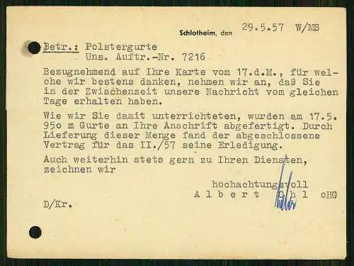 7x Karte - Hauschild Gummiwaren Leipzig 1956 - versendet an Firmen SN - ST - DDR