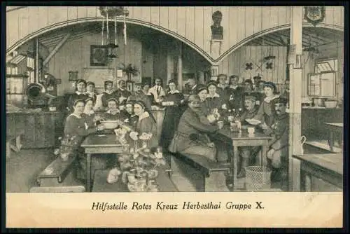 AK 1. WK Herbesthal Lontzen Wallonien Lüttich - Hilfsstelle Rotes Kreuz Gruppe X