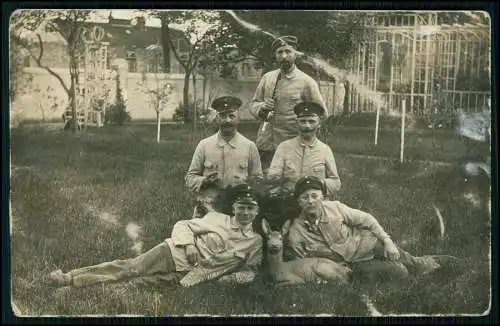 Foto AK 1. WK - Salzkotten Westfalen - Soldaten mit Reservistenpfeife -1916 gel.
