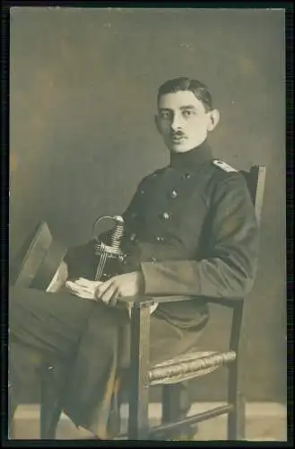 Foto AK -Soldat - Atelier Frau G. Greiszen Berlin - gelaufen 1912 Osthavelland