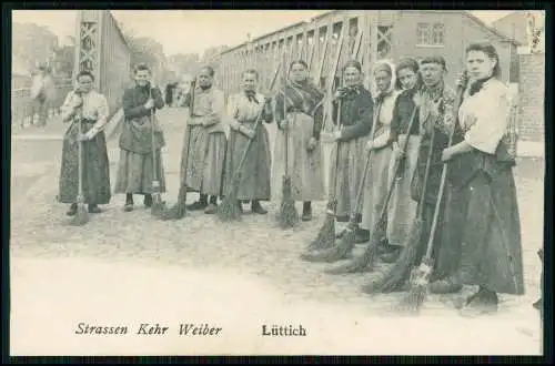 AK - Liège Lüttich Wallonien - Strassen-Kehr Weiber Damen mit Besen - um 1910
