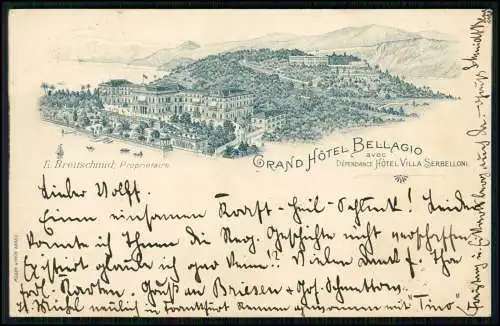 AK - Bellagio Lago di Como Lombardia - Grand Hotel - 1897 gelaufen