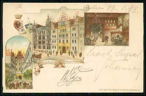AK - Litho Berlin - Restaurant Siechens Nürnberger Bierhaus - 1898 gelaufen