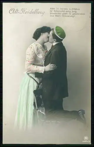 AK - Aber im Herzen ... - Student mit Geliebter - Alt-Heidelberg - 1911 gel.