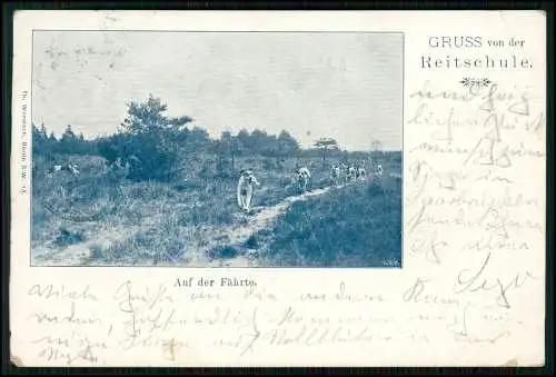 AK - Hannover Soldaten Offizier-Reitschule - Jagd Hunde Fährte - 1899 gelaufen