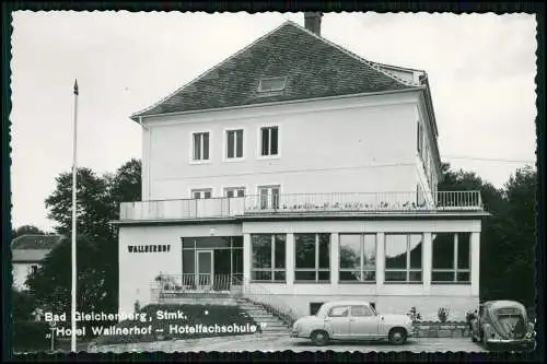 Foto AK- Bad Gleichenberg Steiermark - Hotel Wallnerhof Hotelfachschule VW Käfer