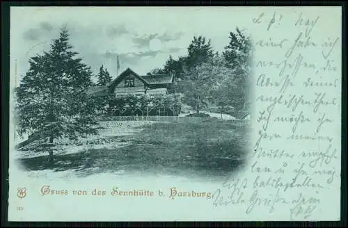 Mondschein AK Sennhütte - Bad Harzburg am Harz - 1901 gelaufen