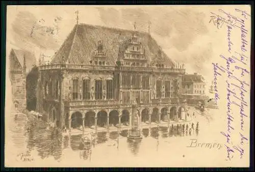 AK - Bremen Carl Jander -Leutnant Wolf Ulanen-Regiment Nr. 14.- 1903 gelaufen