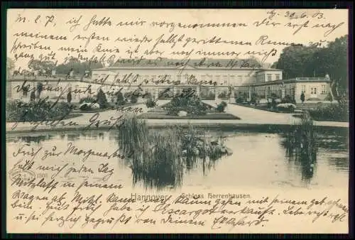 AK - Herrenhausen Hannover -Leutnant Wolf Ulanen-Regiment Nr. 14.- 1903 gelaufen