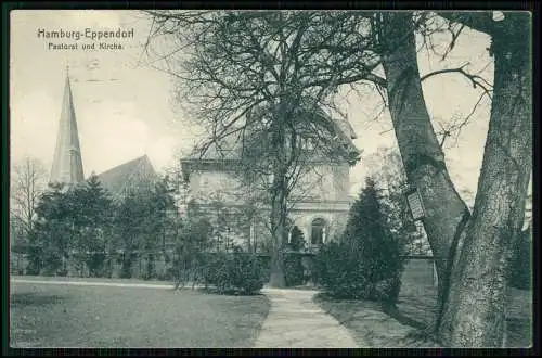 AK - Hamburg-Eppendorf - Pastorat und Kirche - 1912 gelaufen
