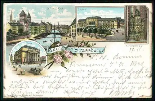 AK - Strasbourg Straßburg - Leutnant Wolf Ulanen-Regiment Nr. 14.- 1897 gel.