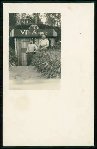 Foto AK 1. WK - Soldaten an der Front - Bunker Shelter - Villa Auguste