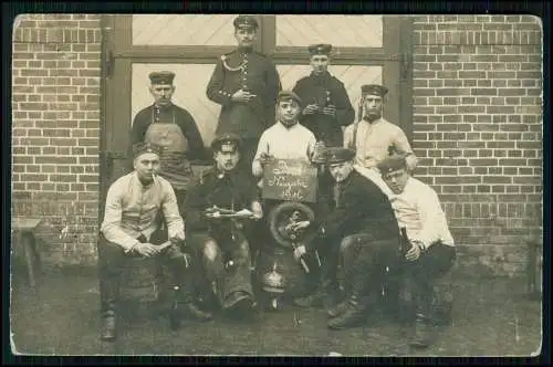 Foto AK 1. WK - Soldaten 1916 - Knoblich u. Lange Phot. Atelier Brocken-Breslau