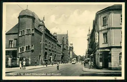 AK - Hagen I. W. Adolf Hitler-Straße mit Postamt - 1941 gel. FPN 31880 Pforzheim
