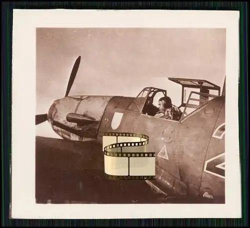 Foto 7x6 cm nach 1945 - Flugzeug Aircraft - Me109 - JG 2 - 1941