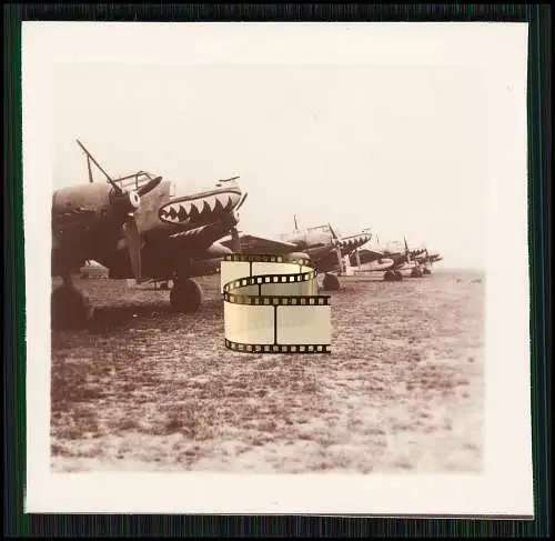 Foto 7x6 cm nach 1945 - Flugzeug Aircraft - Bf 110 - Zerstörergeschwader 76