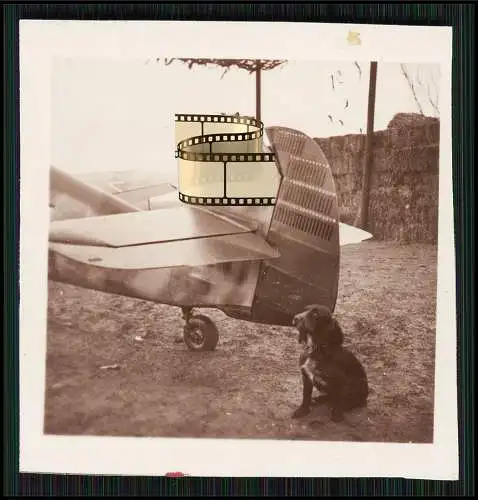 Foto 7x6 cm nach 1945 - Flugzeug Aircraft - Heck der Bf 109 - Werner M.