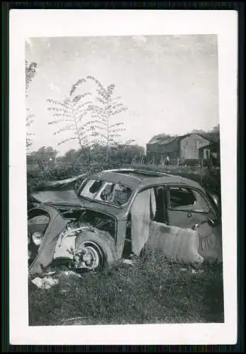 5x Foto - franz. Fahrzeuge PKW Kriegszerstörung Frankreich