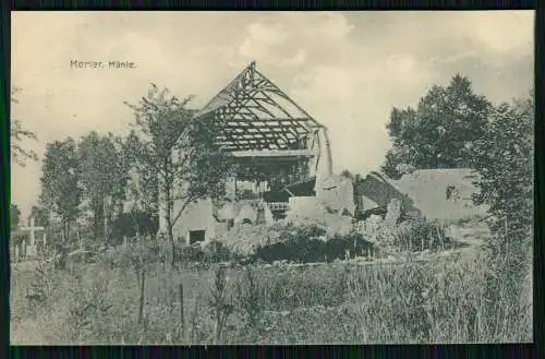 AK 1. WK - Merlet Aisne - Mühle nach Beschießung durch Artillerie - 1916