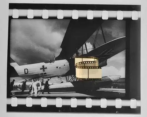 Original Dia 4 x 3,5 cm vor 1945 - Flugzeug Aircraft