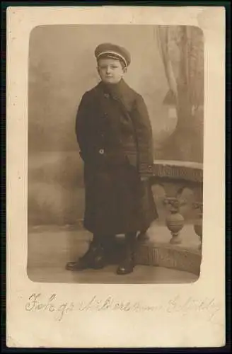 Foto AK - kleiner Junge - J. Zoerb Minden Porta Westfalica - Wittekindsberg 1911