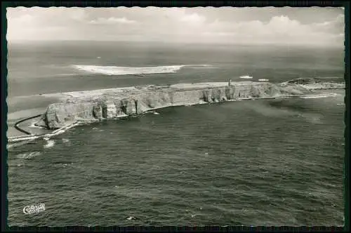 Echt Foto AK Cekade Karte - Helgoland - Fliegeraufnahme der Insel und Dühne