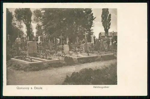 AK 1. WK - Quesnoy sur Deule Nord - Heldengräber - Soldatenfriedhof - I. WK