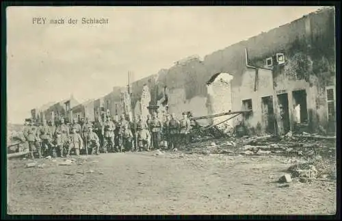 AK 1. WK - Fey Moselle - nach der Schlacht deutsche Soldaten 1915 Feldpost gel.