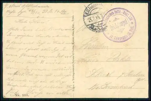 AK 1. WK - Varennes en Argonne Lothringen - deutsche Soldaten 1915 Feldpost gel.