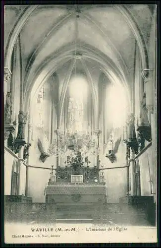 AK 1. WK - intérieur Église Saint-Hubert de Waville - 1915 Feldpost gelaufen