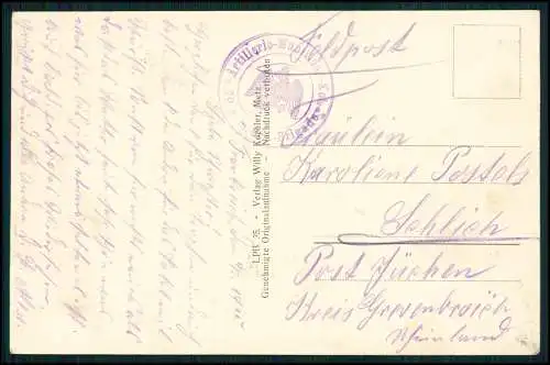 AK 1. WK - vollständig zerstörtes Dorf Crion Frankreich - 1915 Feldpost gelaufen