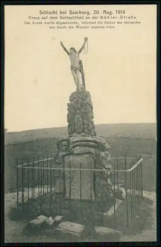AK 1. WK - Schlacht bei Saarburg 1914 Kreuz auf dem Schlachtfeld an Bühler-Str.