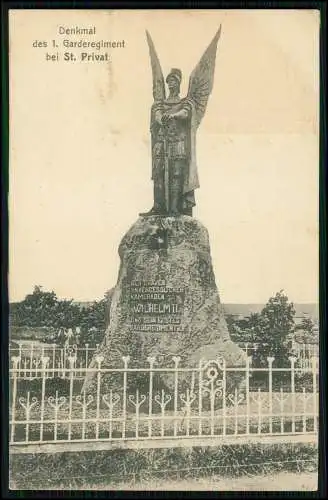 AK 1. WK - Denkmal 1. Garde Regiment zu Fuss bei St. Privat - 1916 Feldpost gel.