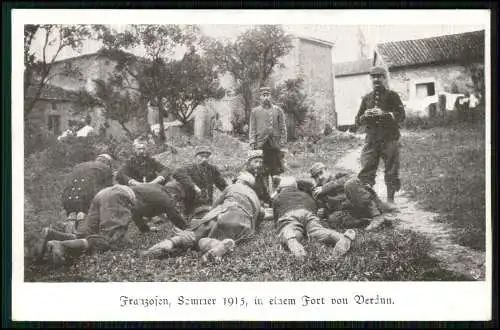 AK 1. WK - Franzosen - Soldaten Sommer 1915 - in einem Fort von Verdun
