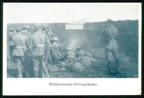 AK 1. WK - Deutsche Soldaten in Uniformen - Maschinengewehr Übungsschießen 1916