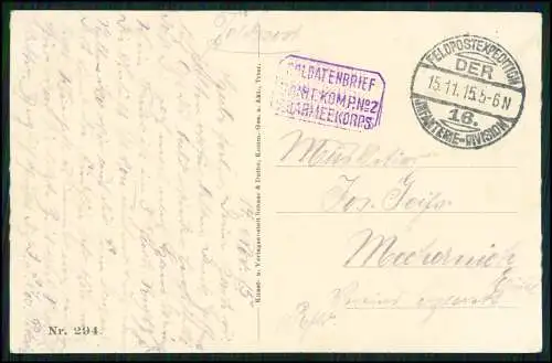 AK 1. WK - Montgarni Aisne - Heldengräber deutscher Krieger Schlosspark - 1915