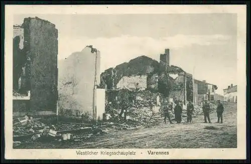 AK 1. WK - Varennes en Argonne Lothringen Meuse - deutsche Soldaten - 1915 gel.