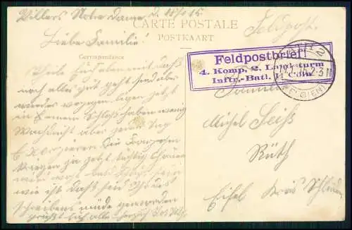 AK 1. WK - Ypres - Place de la Gare - Platz Grünanlage - 1915 Feldpost gelaufen
