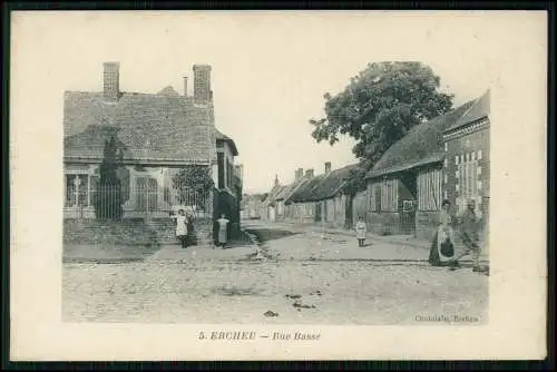 AK 1. WK - Ercheu Somme Hauts-de-France - Rue Basse - Feldpostkarte 1916