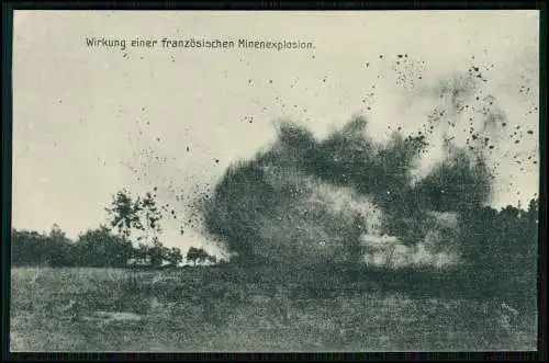 AK 1. WK - Wirkung einer französischen Minenexplosion - Feldpostkarte